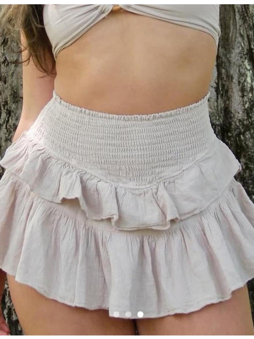 Blanco by Nature Ruffled Mini Skort - 100% Cotton beachy